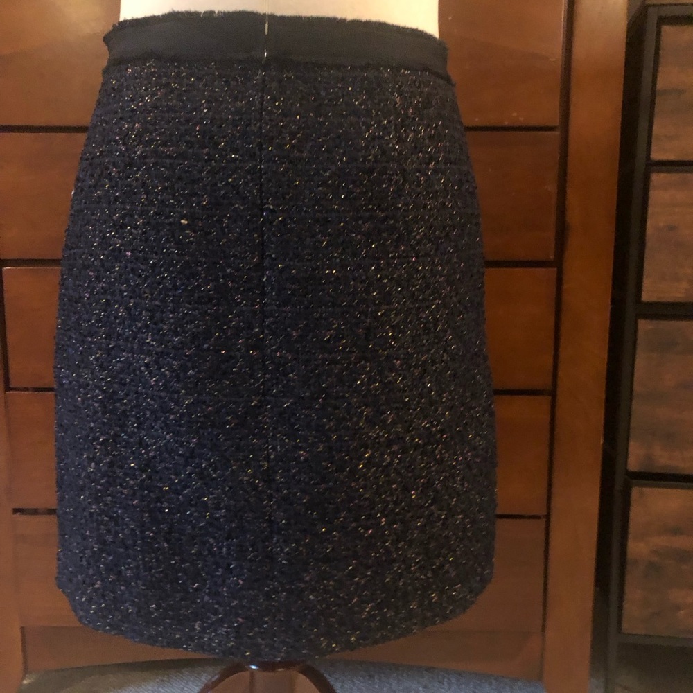 Ann Taylor Navy Tweed Mini Skirt with Metallic Thread - Picture 6 of 10